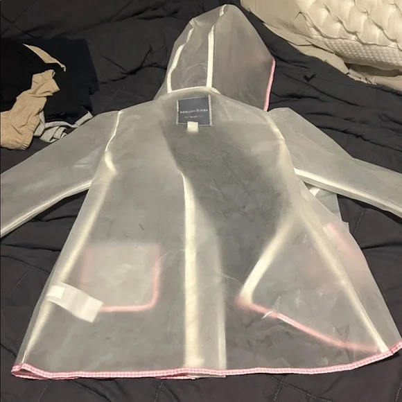 Janie and Jack Clear Raincoat with Pink Accents - 3/4 - Picture 5 of 5